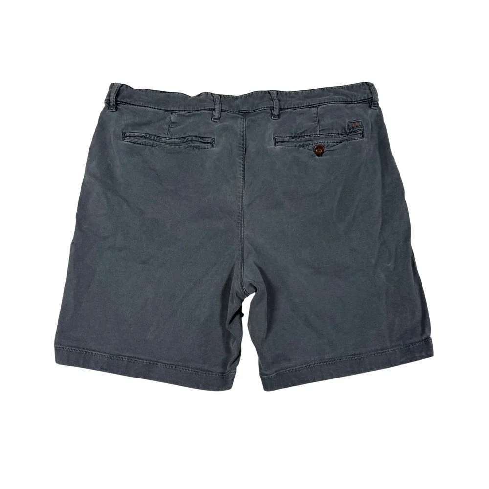 Faherty Coastline Premium Chino Shorts 36 Tailored Fit Gray Stretch 8 Inseam